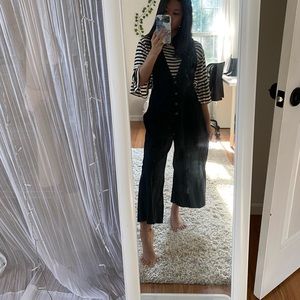 Black V neck Jumpsuit